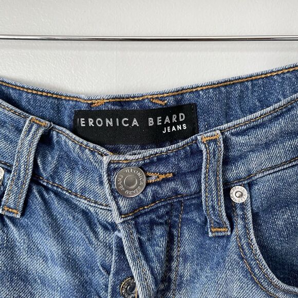 Veronica Beard Shiloh Relaxed Short Mid Rise Denim Lava Stone Wash Size 24 - Picture 6 of 8